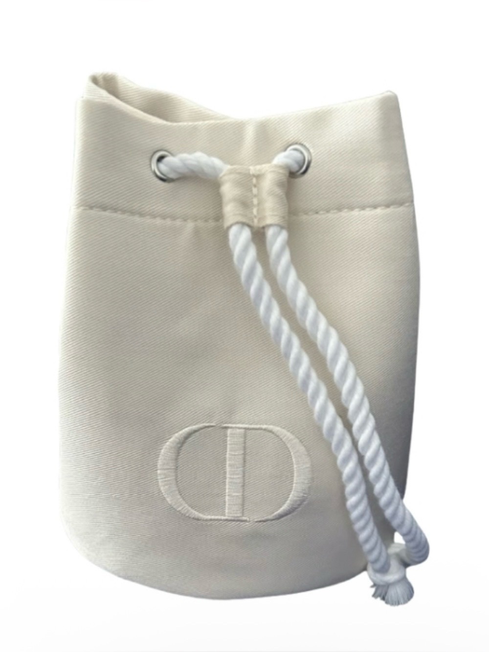 DIOR BEAUTY Canvas Pouch with Drawstring Cosmetic-Make up  pouch. Beige Color.